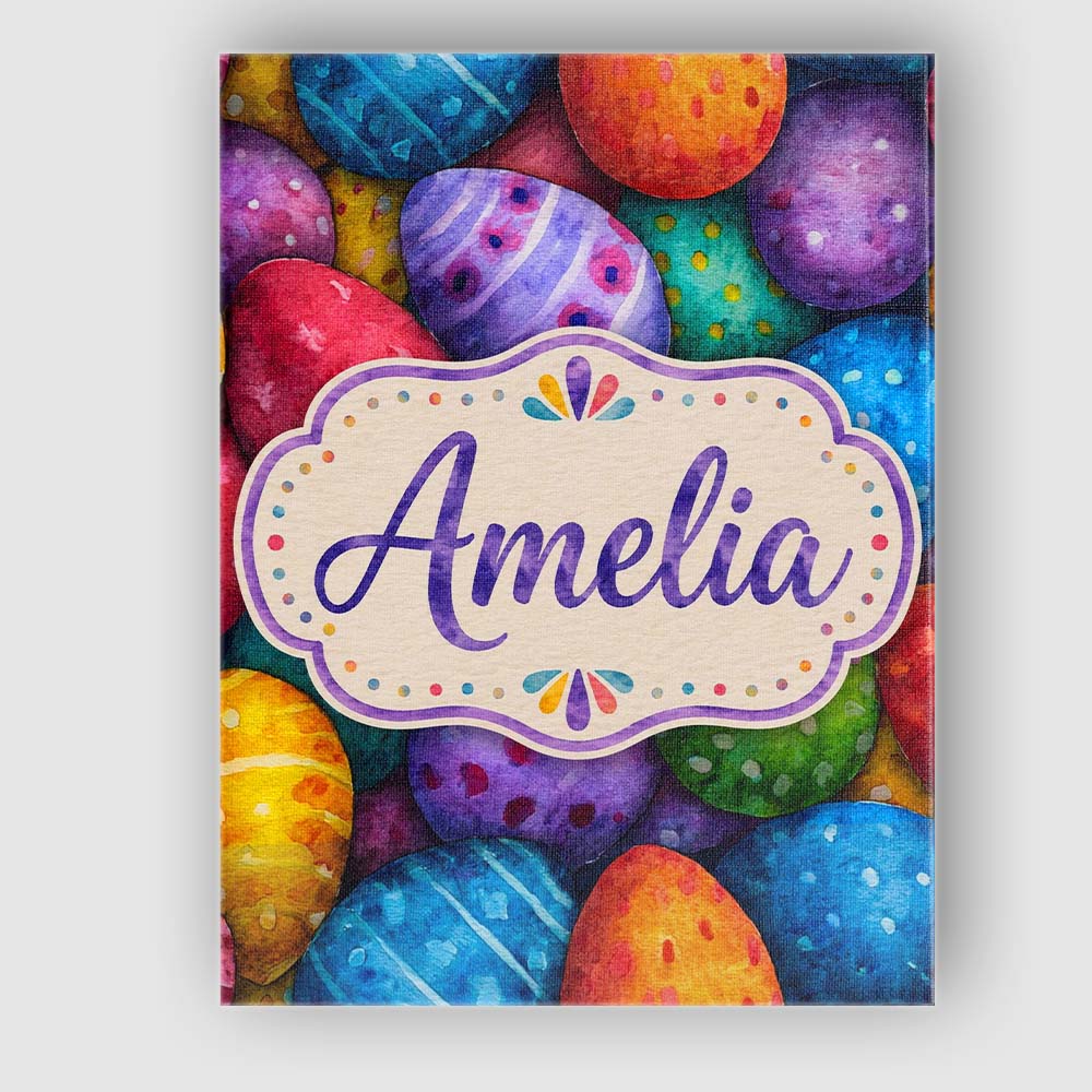 Personalised Name Hand Painted Easter Egg Custom Unique Gift Idea Elegant Feature Canvas Wall Art Print Decor Picture Ready to Hang