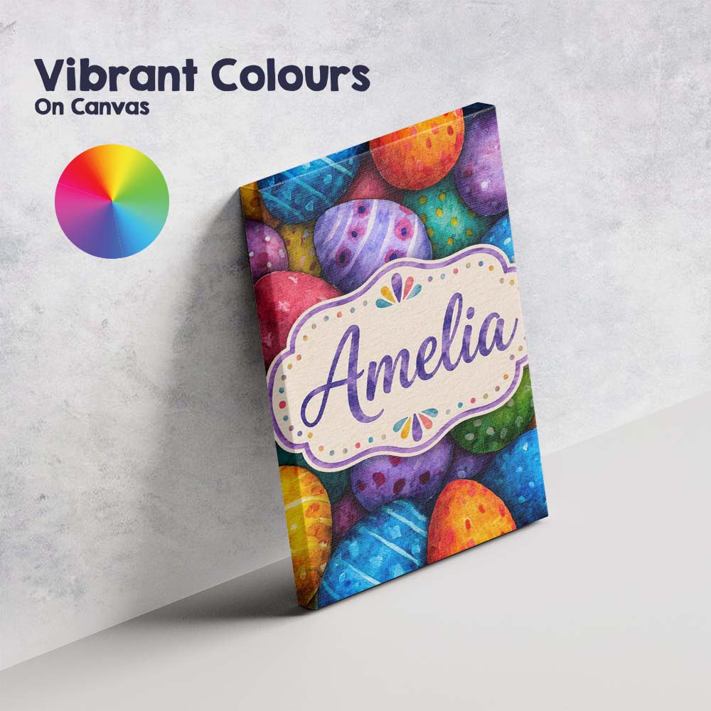 Personalised Name Hand Painted Easter Egg Custom Unique Gift Idea Elegant Feature Canvas Wall Art Print Decor Picture Ready to Hang