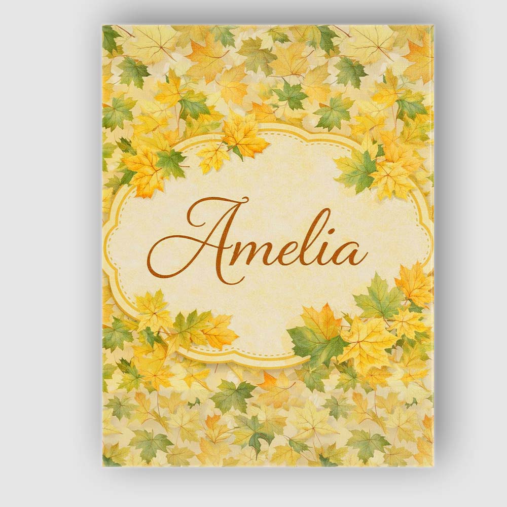 Personalised Name Yellow and Green Autumn Custom Unique Gift Idea Elegant Feature Canvas Wall Art Print Decor Picture Ready to Hang