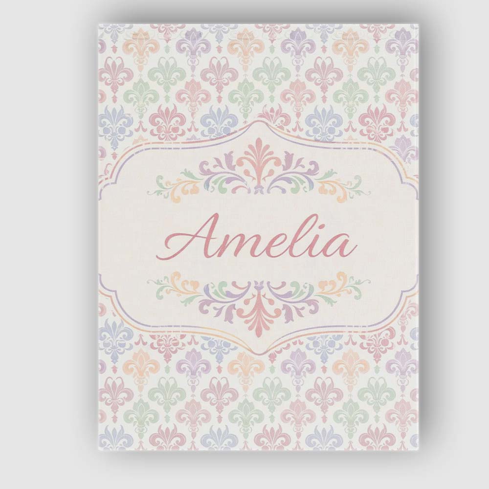 Personalised Name Pastel Multicolor Fleur Custom Unique Gift Idea Elegant Feature Canvas Wall Art Print Decor Picture Ready to Hang