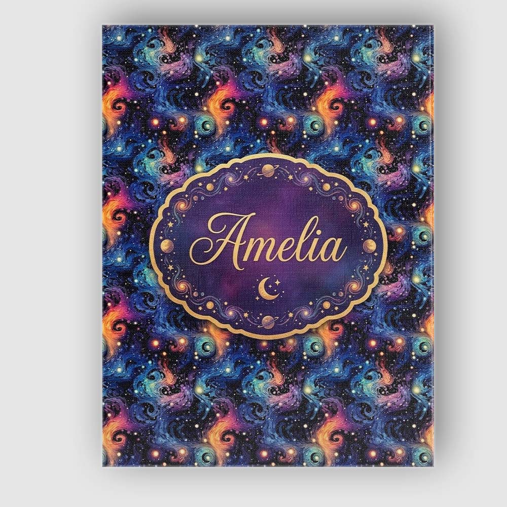 Personalised Name Swirling Colorful Galaxy Custom Unique Gift Idea Elegant Feature Canvas Wall Art Print Decor Picture Ready to Hang
