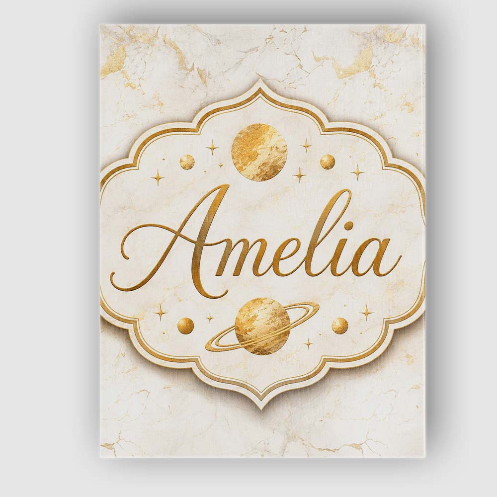 Personalised Name Luxurious White Marble Custom Unique Gift Idea Elegant Feature Canvas Wall Art Print Decor Picture Ready to Hang