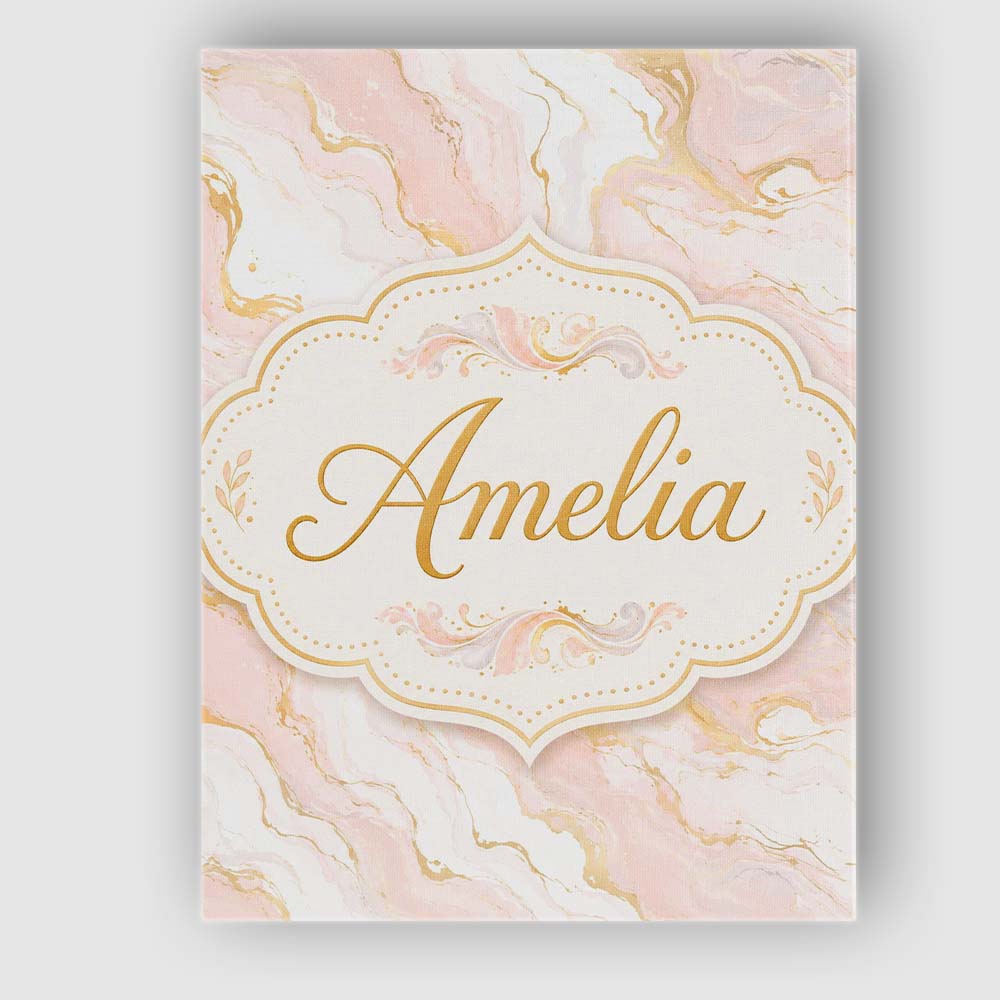 Personalised Name Elegant White Marble with Custom Bespoke Interior Contemporary Canvas Wall Art Print Decor Picture Ready to Hang