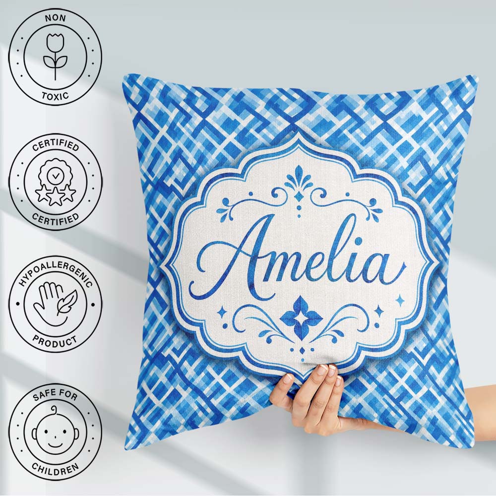 Custom Name Traditional Red Gingham Check Picnic Seamless Lovely Square Filled Cushion Throw Pillow Sofa Bed Home Decor Zip Washable UK Made