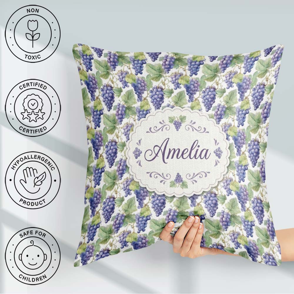 Custom Name Green and Orange Watercolour Square Abstract Pattern Square Filled Cushion Throw Pillow Sofa Bed Home Decor Zip Washable UK Made