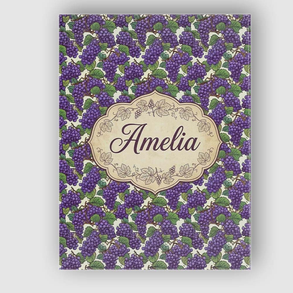 Personalised Name Rich Purple Grapes with Custom Unique Gift Idea Elegant Feature Canvas Wall Art Print Decor Picture Ready to Hang