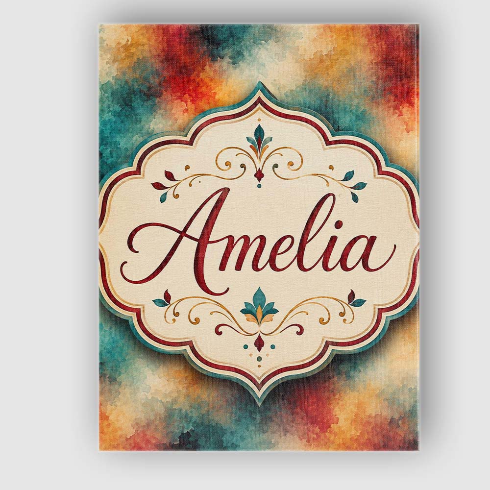 Personalised Name Abstract Watercolour Custom Modern Room Accent Elegant Feature Canvas Wall Art Print Decor Picture Ready to Hang