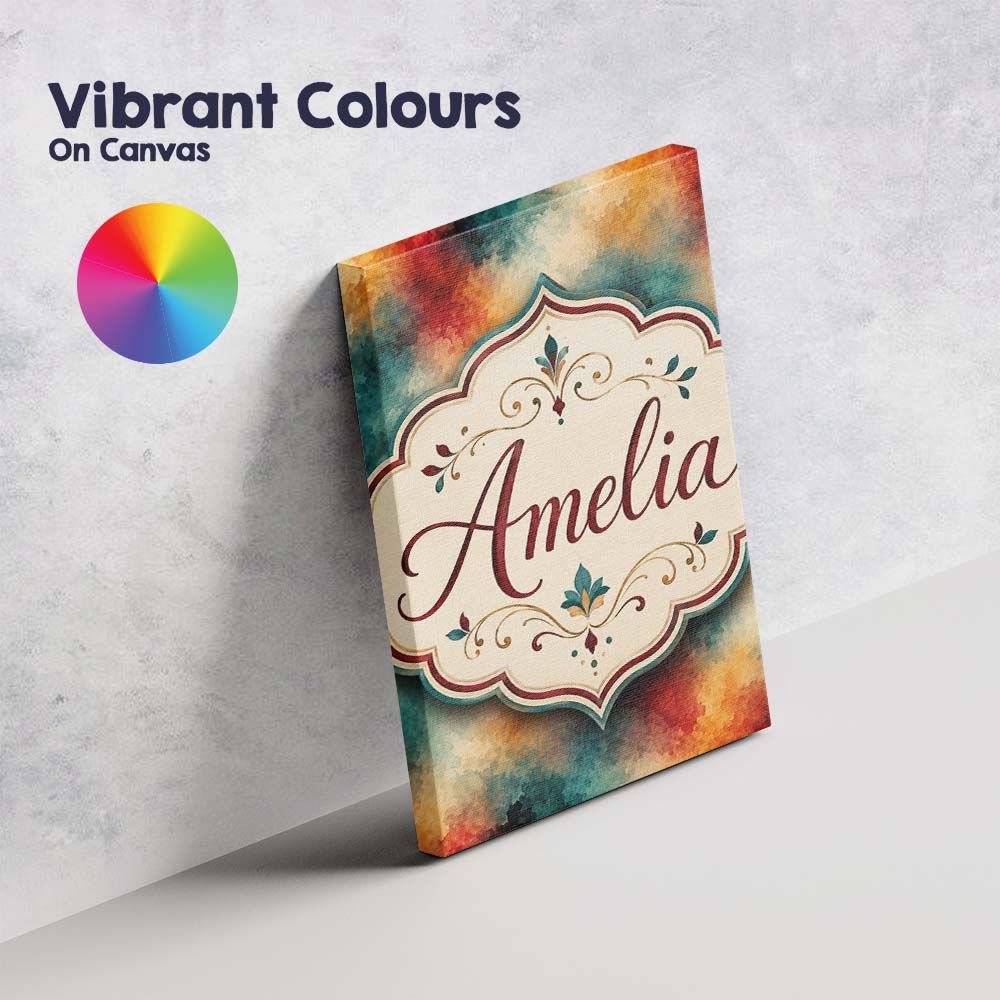 Personalised Name Abstract Watercolour Custom Modern Room Accent Elegant Feature Canvas Wall Art Print Decor Picture Ready to Hang