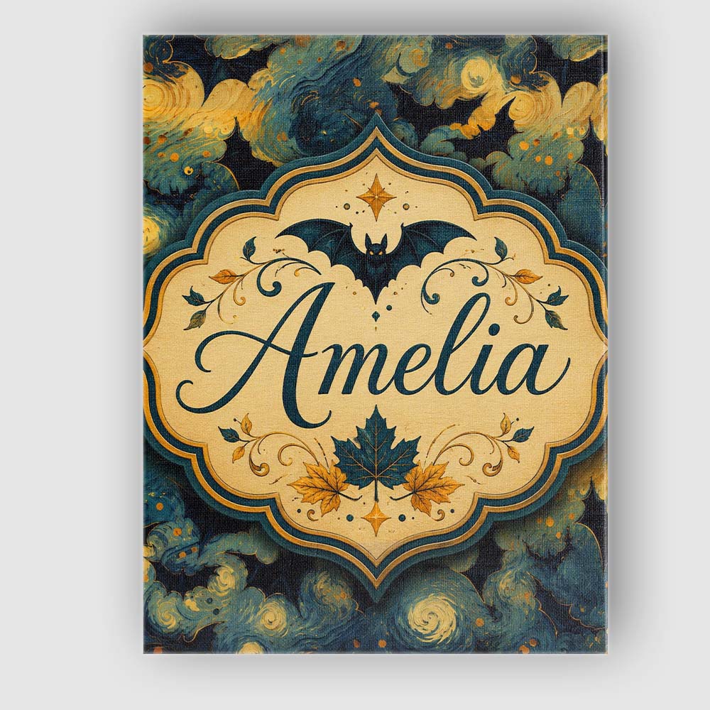 Personalised Name Starry Night Swirling Sky Custom Bespoke Interior Contemporary Canvas Wall Art Print Decor Picture Ready to Hang