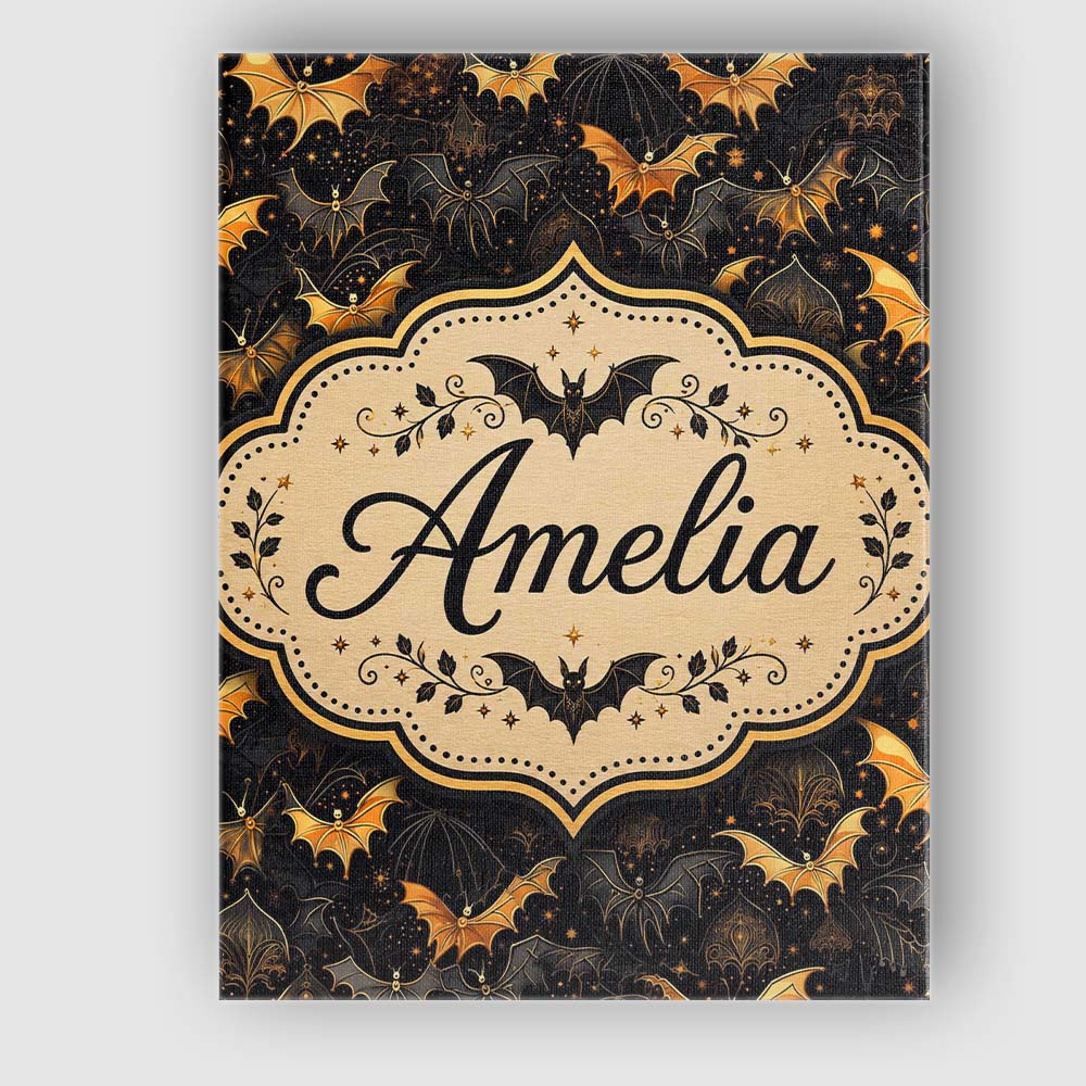 Personalised Name Elegant Gold and Black Custom Interior Decorative Contemporary Canvas Wall Art Print Decor Picture Ready to Hang