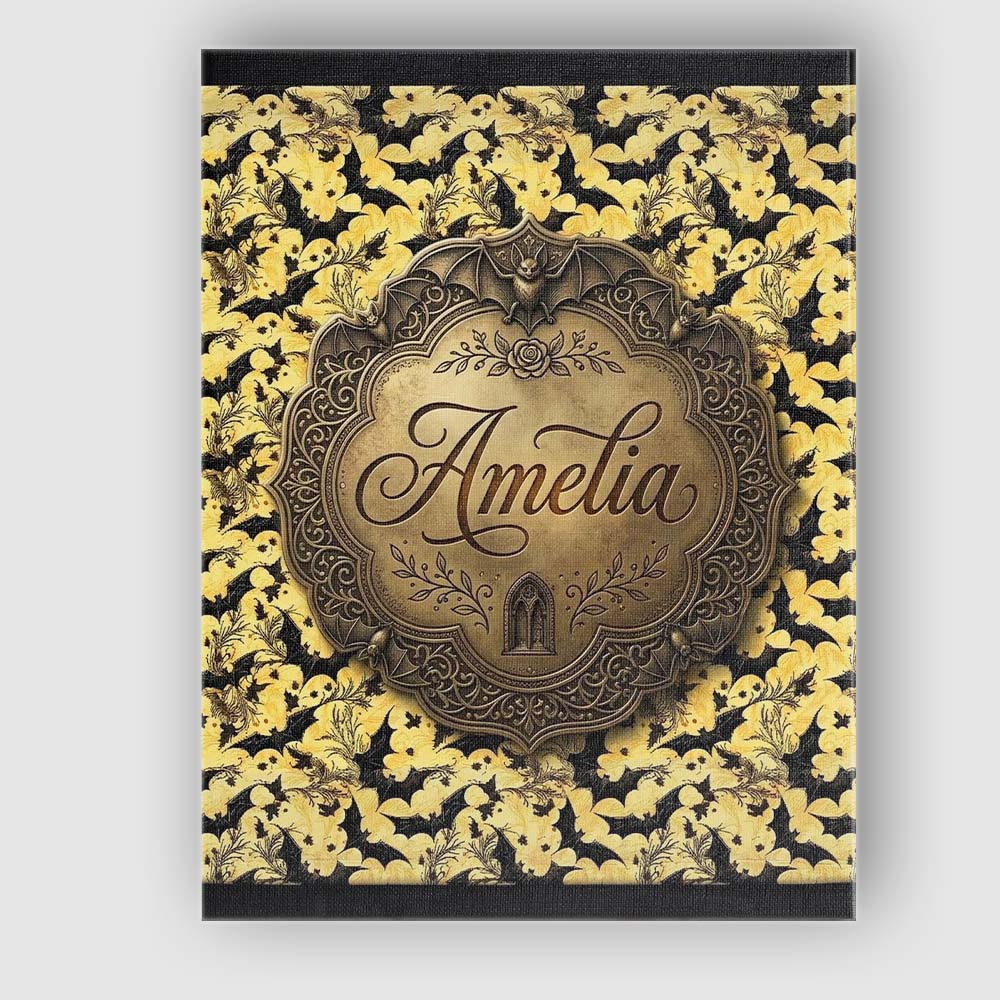 Personalised Name Classic Bats in Yellow Custom Unique Gift Idea Elegant Feature Canvas Wall Art Print Decor Picture Ready to Hang