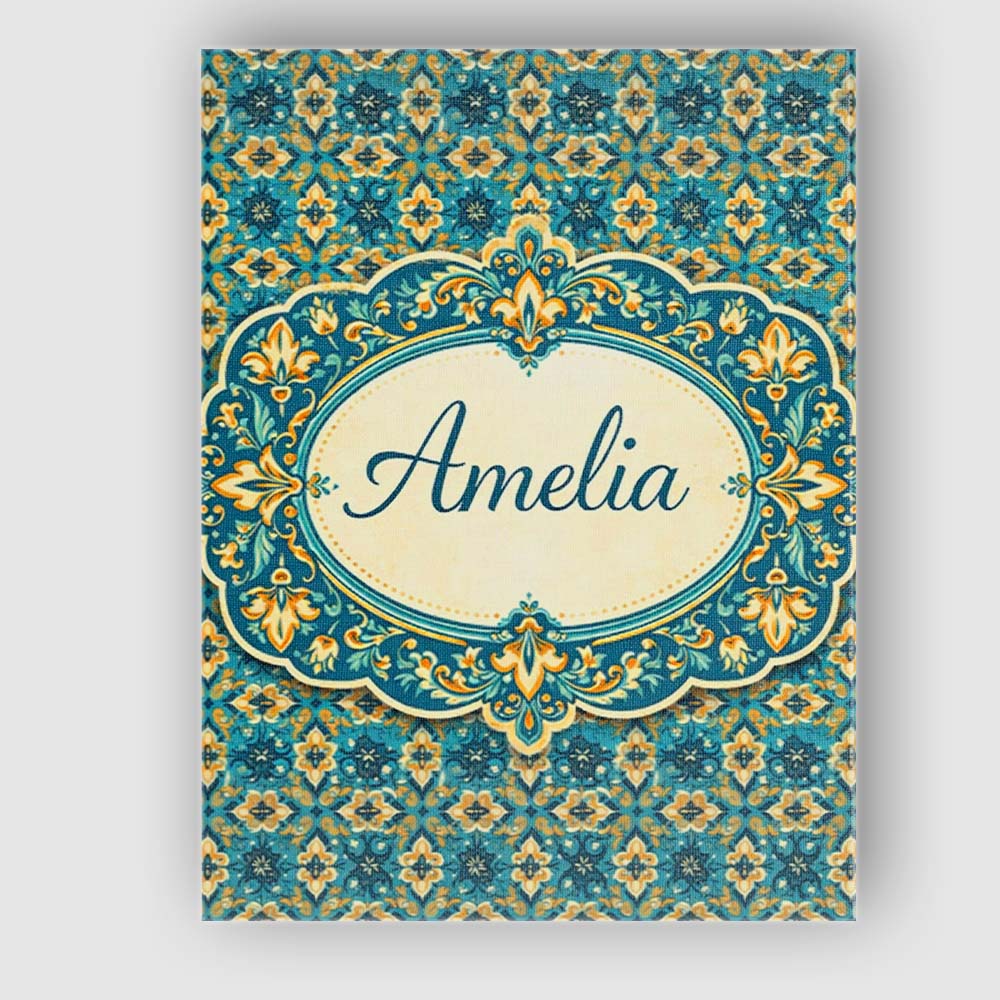 Personalised Name Floral Daisy Motif Cream Custom Unique Gift Idea Elegant Feature Canvas Wall Art Print Decor Picture Ready to Hang