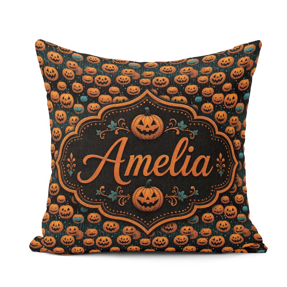 Custom Name Hanging with Teal Accents on Dark Striped Background Square Filled Cushion Throw Pillow Sofa Bed Home Decor Zip Washable UK Made