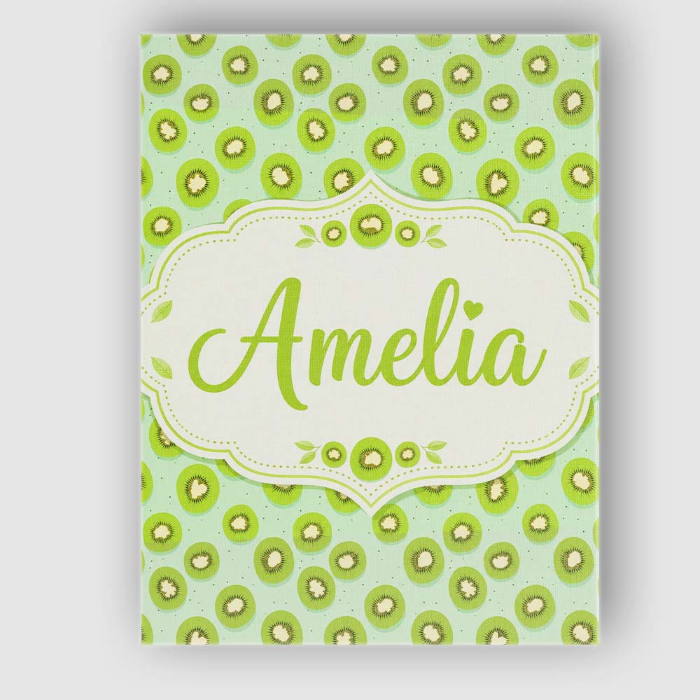 Personalised Name Stylised Kiwi Slice Custom Modern Room Accent Creative Decorator Style Canvas Wall Art Print Decor Picture Ready to Hang