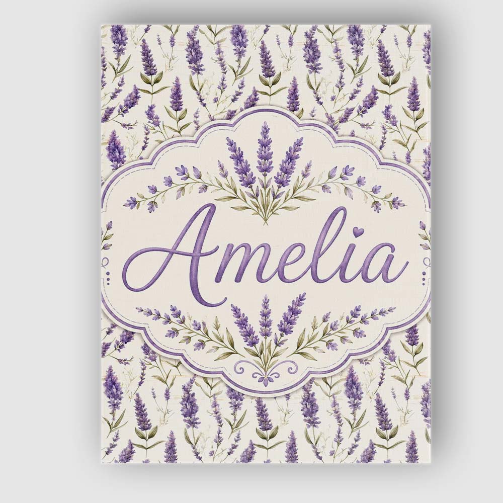 Personalised Name Delicate Lavender Meadow Custom Unique Gift Idea Elegant Feature Canvas Wall Art Print Decor Picture Ready to Hang