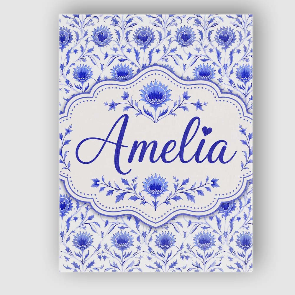Personalised Name Artistic Lavender Floral Custom Unique Gift Idea Elegant Feature Canvas Wall Art Print Decor Picture Ready to Hang