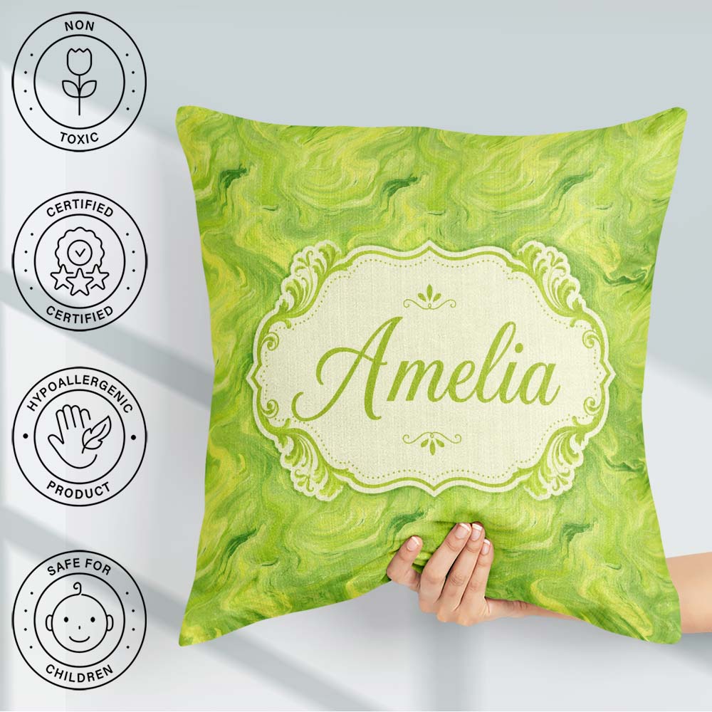 Custom Name Fluid Marble Abstract Seamless Pattern Modern Design Square Filled Cushion Throw Pillow Sofa Bed Home Decor Zip Washable UK Made