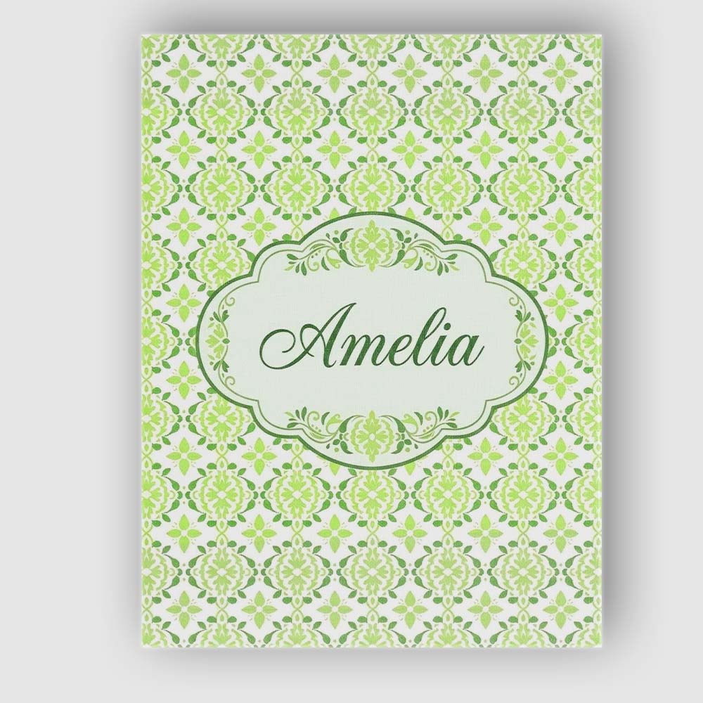 Personalised Name Green Retro Geometric Custom Modern Room Accent Elegant Feature Canvas Wall Art Print Decor Picture Ready to Hang