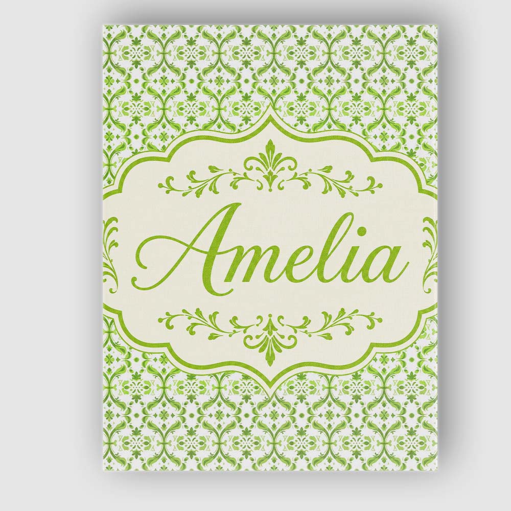 Personalised Name Dark Green Abstract Oil Custom Unique Gift Idea Elegant Feature Canvas Wall Art Print Decor Picture Ready to Hang