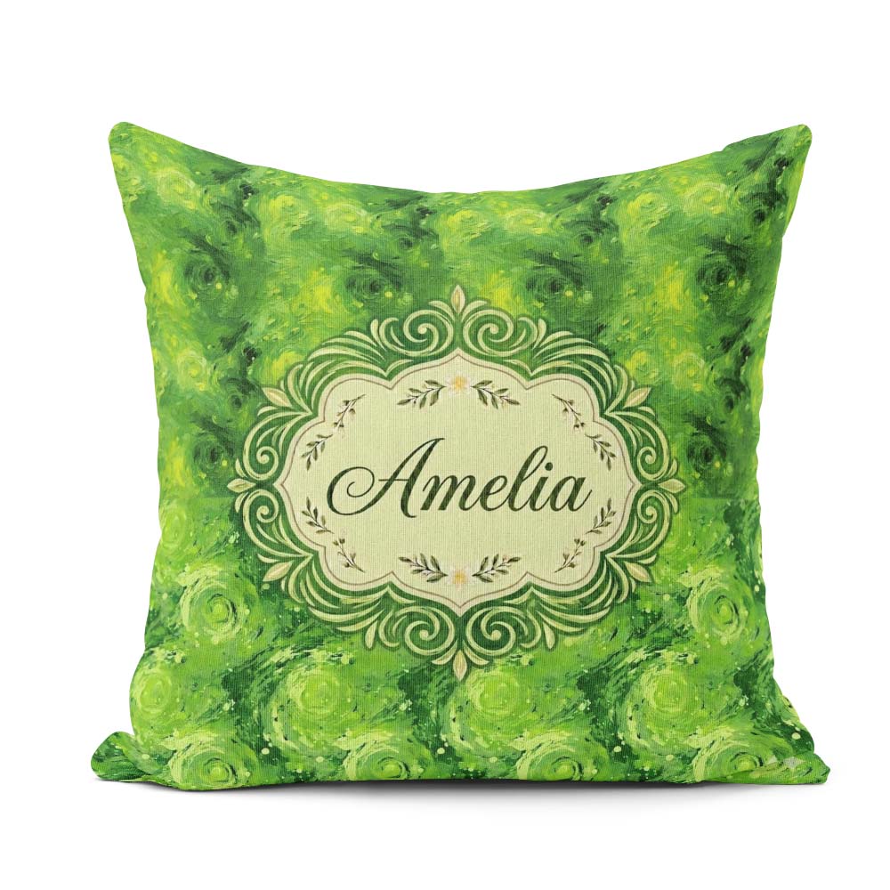 Custom Name Watercolor Lime Citrus Slice Fresh Seamless Pattern Square Filled Cushion Throw Pillow Sofa Bed Home Decor Zip Washable UK Made