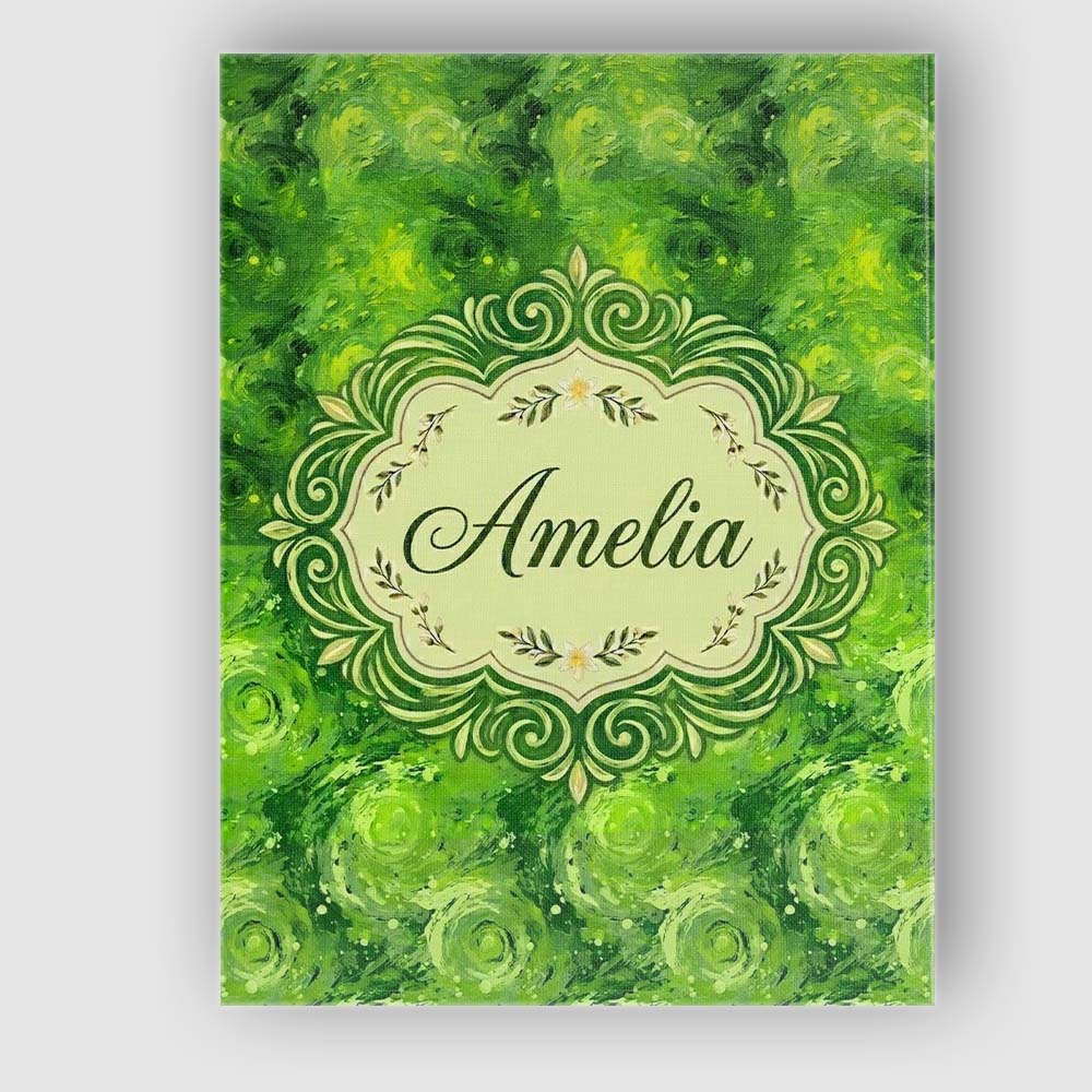 Personalised Name Watercolor Lime Citrus Custom Unique Gift Idea Elegant Feature Canvas Wall Art Print Decor Picture Ready to Hang