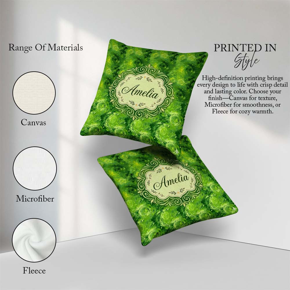 Custom Name Watercolor Lime Citrus Slice Fresh Seamless Pattern Square Filled Cushion Throw Pillow Sofa Bed Home Decor Zip Washable UK Made