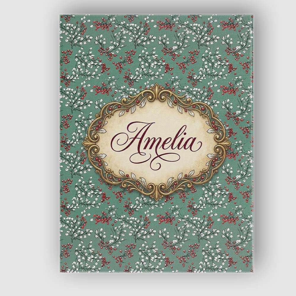 Personalised Name Muted Green Botanical Custom Modern Room Accent Elegant Feature Canvas Wall Art Print Decor Picture Ready to Hang