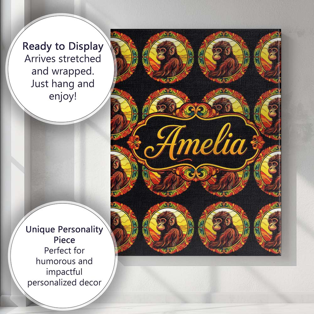Personalised Name Psychedelic Colourful Custom Modern Room Accent Elegant Feature Canvas Wall Art Print Decor Picture Ready to Hang