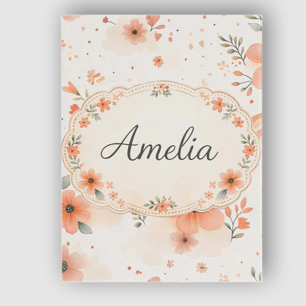 Personalised Name Soft Rainbow Floral Nursery Pattern Pastel Seamless Custom Home Unique Canvas Wall Art Print Decor Picture Ready to Hang