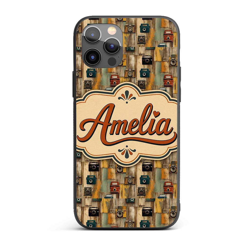 Rustic Wooden Panel Background Printed Design Custom Name Protective Phone Case Mobile Cover Durable Everyday Smartphone Shock Resistant