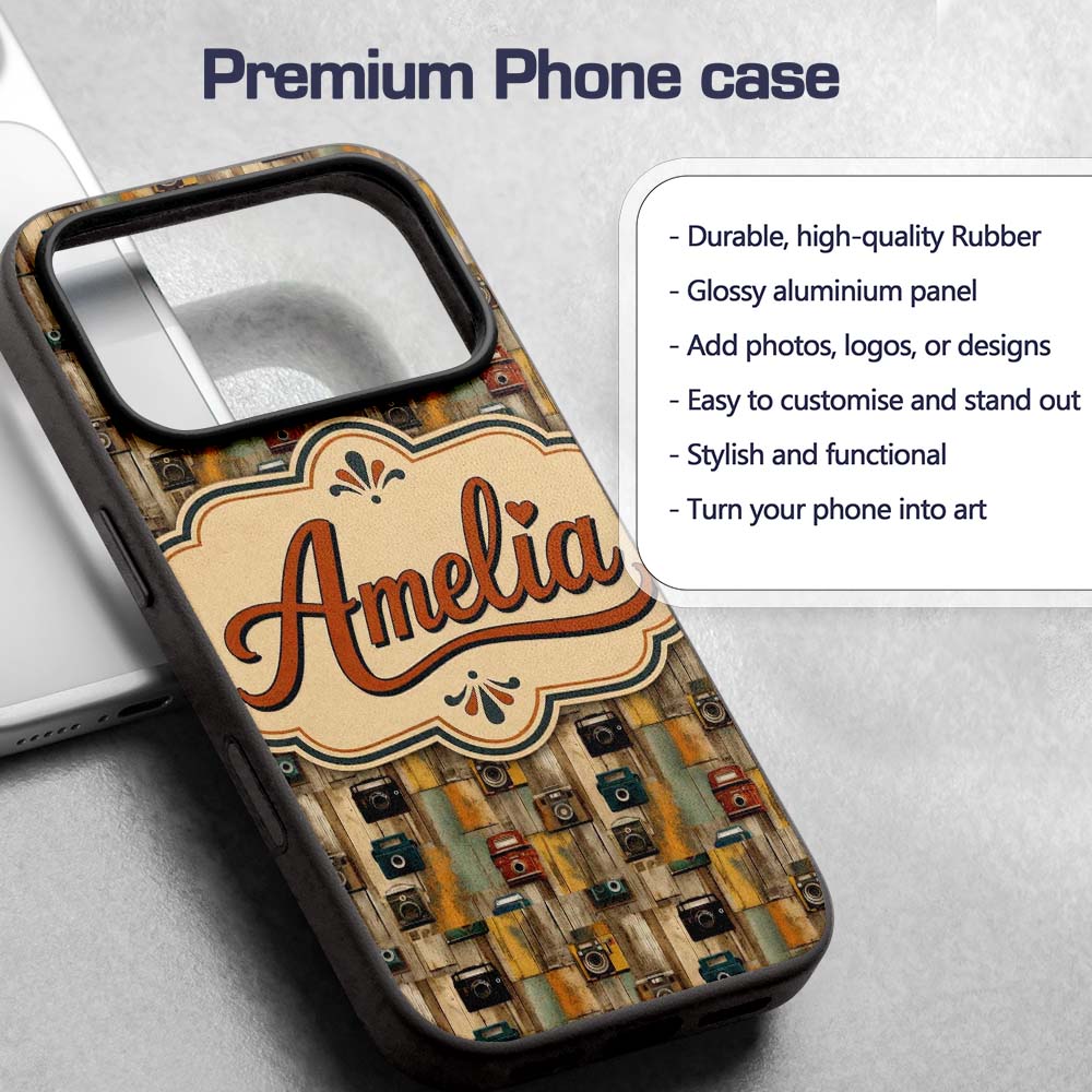 Rustic Wooden Panel Background Printed Design Custom Name Protective Phone Case Mobile Cover Durable Everyday Smartphone Shock Resistant