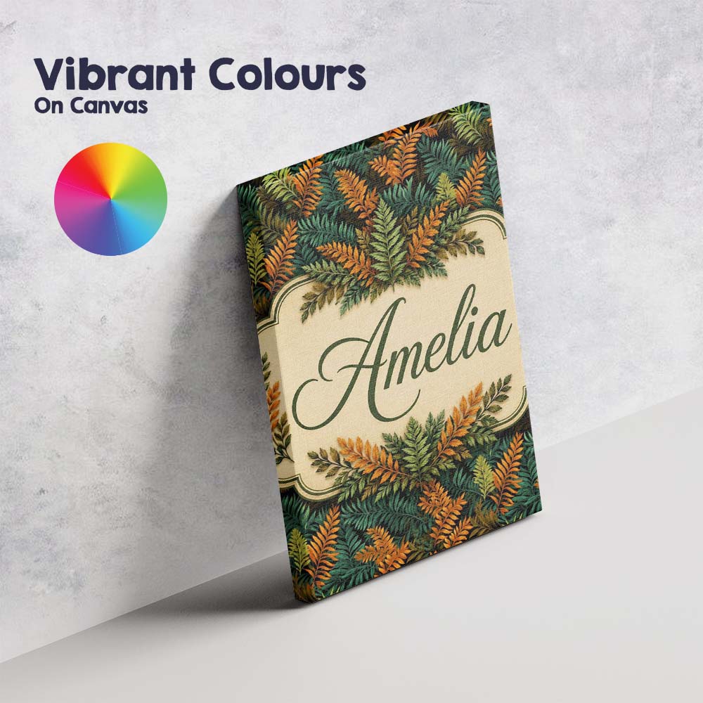 Personalised Name Lush Tropical Foliage in Custom Unique Gift Idea Elegant Feature Canvas Wall Art Print Decor Picture Ready to Hang