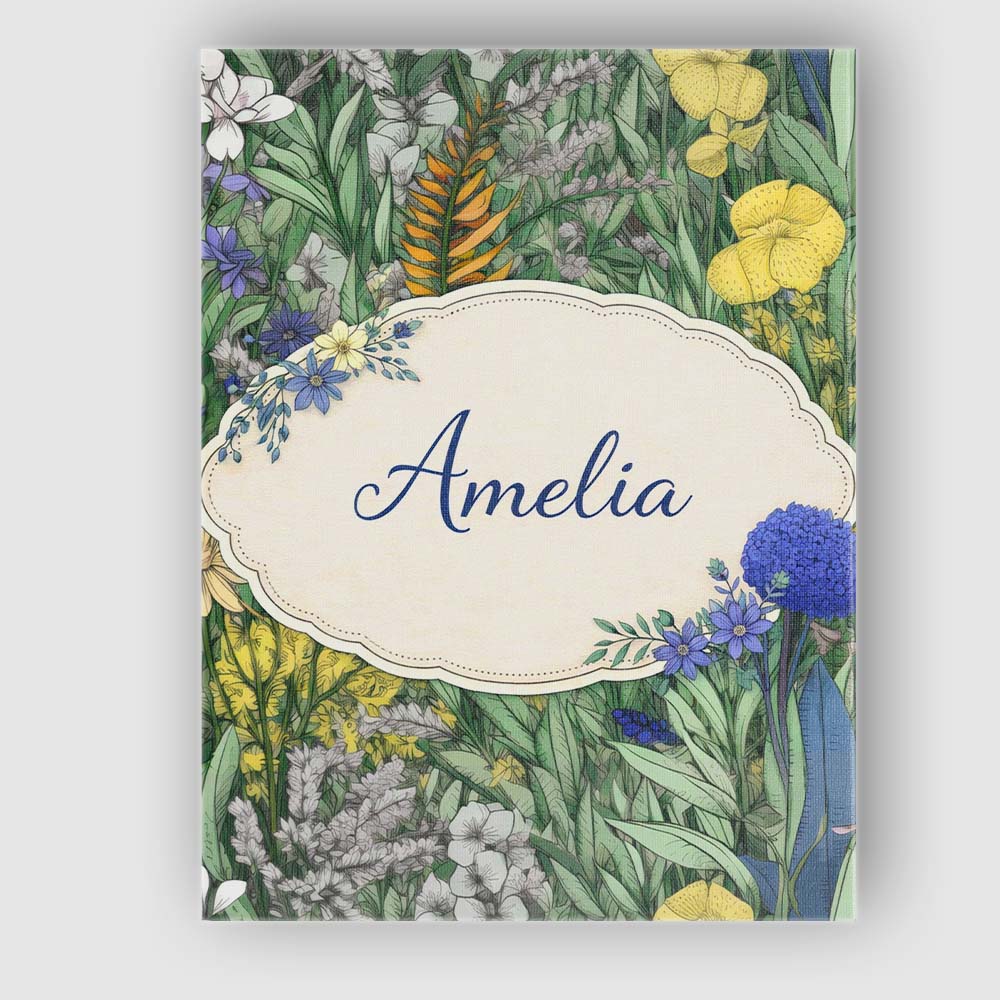 Personalised Name Tropical Botanical Garden Illustration Green Custom Modern Room Accent Canvas Wall Art Print Decor Picture Ready to Hang