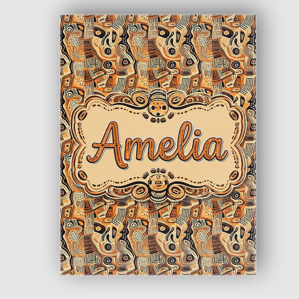 Personalised Name Abstract Tribal Line Custom Modern Room Accent Elegant Feature Canvas Wall Art Print Decor Picture Ready to Hang