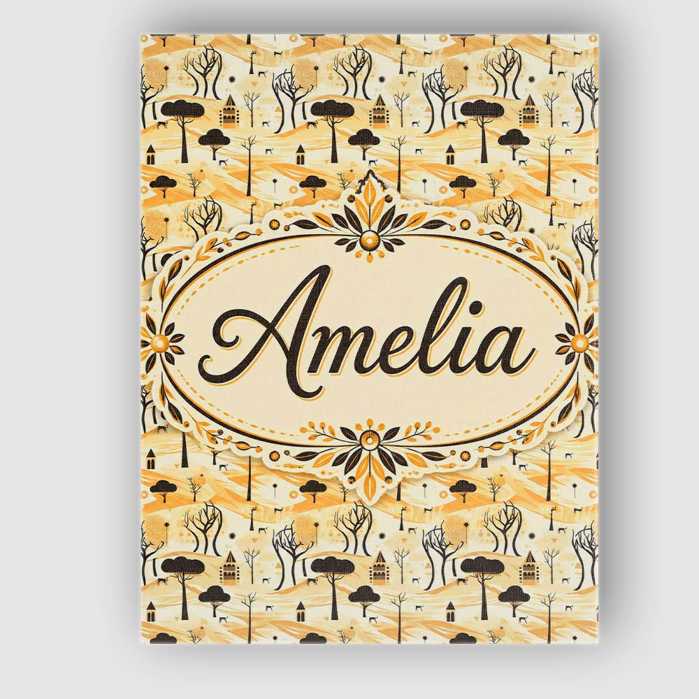 Personalised Name Minimalist African Custom Premium Decorative Design Modern Room Accent Canvas Wall Art Print Decor Picture Ready to Hang