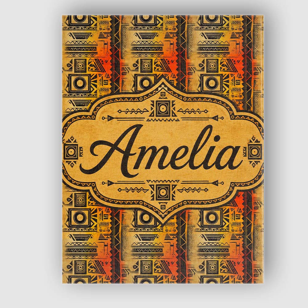 Personalised Name Bold Tribal Panel Pattern Custom Bespoke Interior Contemporary Canvas Wall Art Print Decor Picture Ready to Hang
