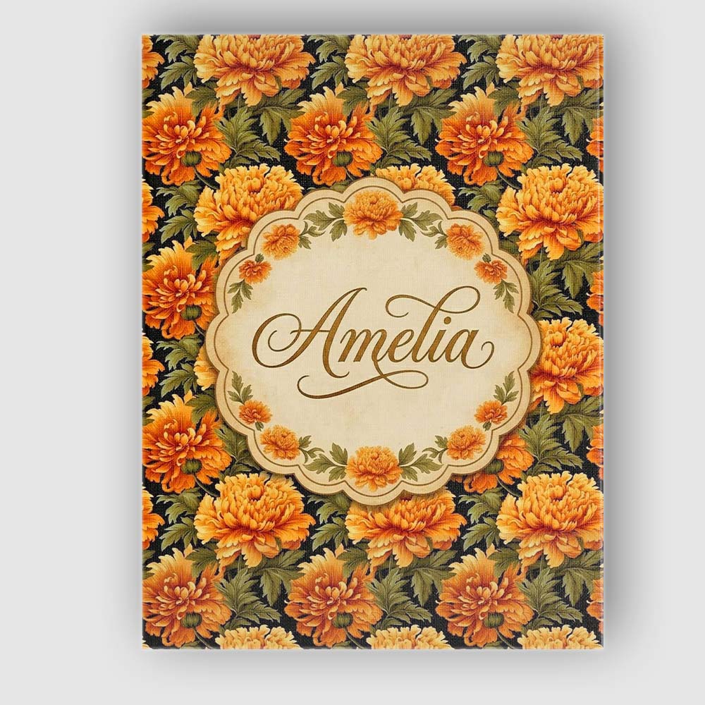 Personalised Name Chrysanthemum Floral on Custom Unique Gift Idea Elegant Feature Canvas Wall Art Print Decor Picture Ready to Hang