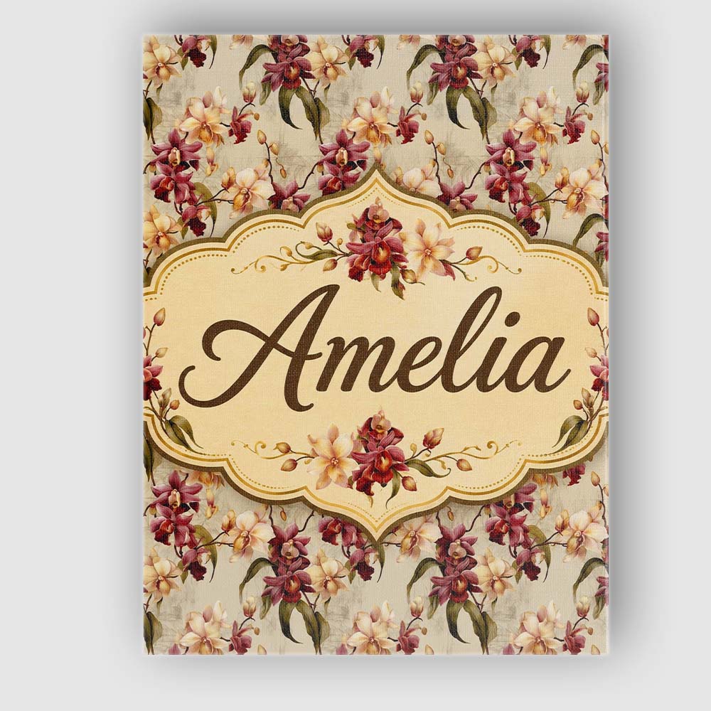 Personalised Name Rich Burgundy and Cream Custom Unique Gift Idea Elegant Feature Canvas Wall Art Print Decor Picture Ready to Hang