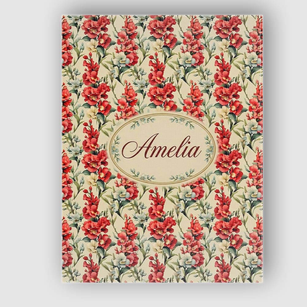 Personalised Name Classic Red and Cream Custom Modern Room Accent Elegant Feature Canvas Wall Art Print Decor Picture Ready to Hang