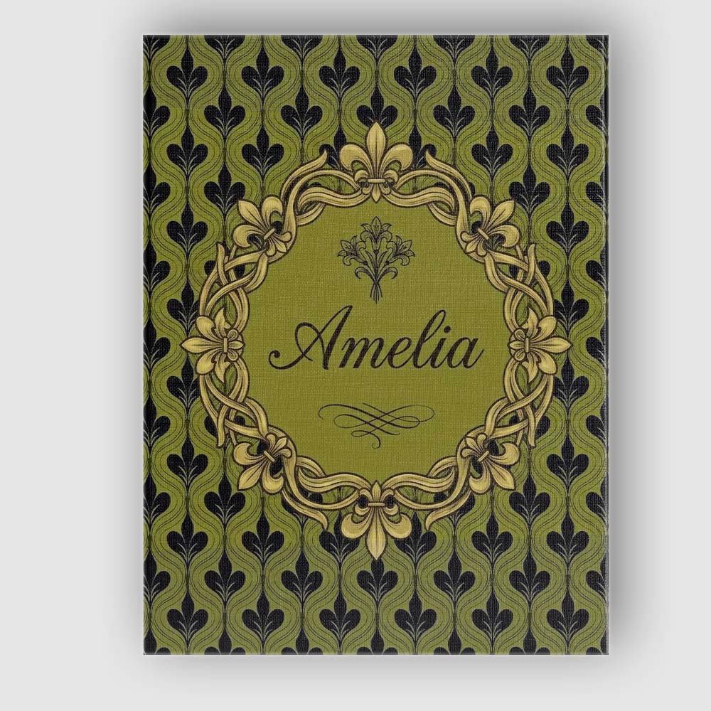 Personalised Name Mid Century Modern Green Custom Unique Gift Idea Elegant Feature Canvas Wall Art Print Decor Picture Ready to Hang