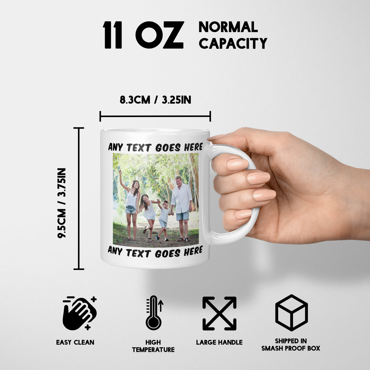 Personalised Upload Your Own Photos Custom Text Coffee Cup Tea Mug Gift Him Her