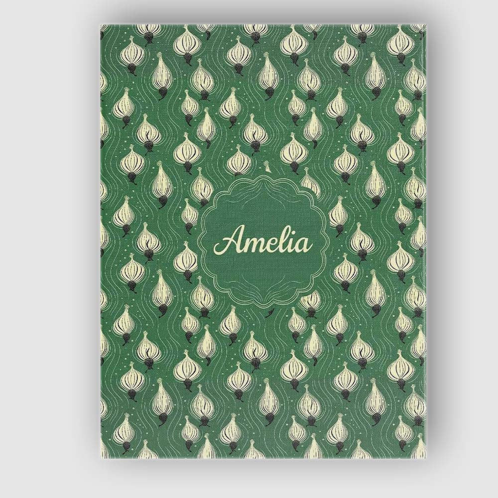 Personalised Name Dark Green Onion Seamless Custom Bespoke Interior Contemporary Canvas Wall Art Print Decor Picture Ready to Hang