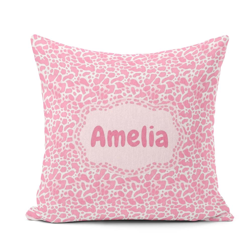 Custom Name Abstract Animal Print Seamless Pattern Organic Shape Square Filled Cushion Throw Pillow Sofa Bed Home Decor Zip Washable UK Made