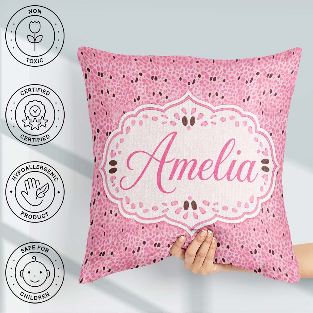 Custom Name Sprinkle Dot Seamless Pattern Minimal Confetti Style Square Filled Cushion Throw Pillow Sofa Bed Home Decor Zip Washable UK Made