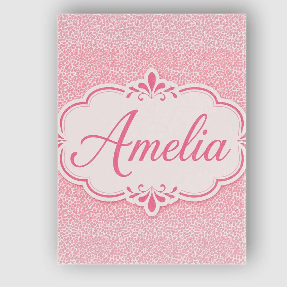 Personalised Name Pastel Pink Watercolour Custom Unique Gift Idea Elegant Feature Canvas Wall Art Print Decor Picture Ready to Hang