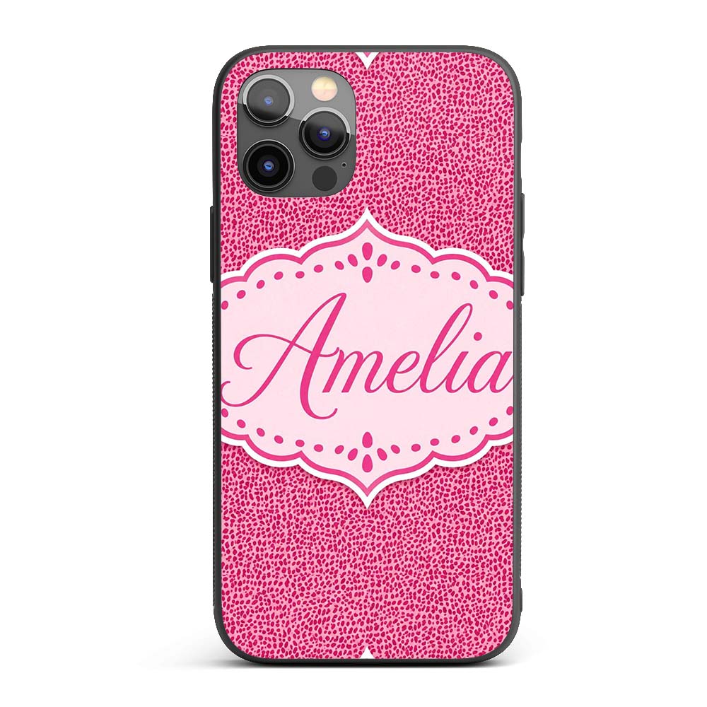 Hot Pink Dense Mini Dot Abstract Texture Seamless Custom Name Protective Phone Case Mobile Cover Durable Everyday Smartphone Shock Resistant