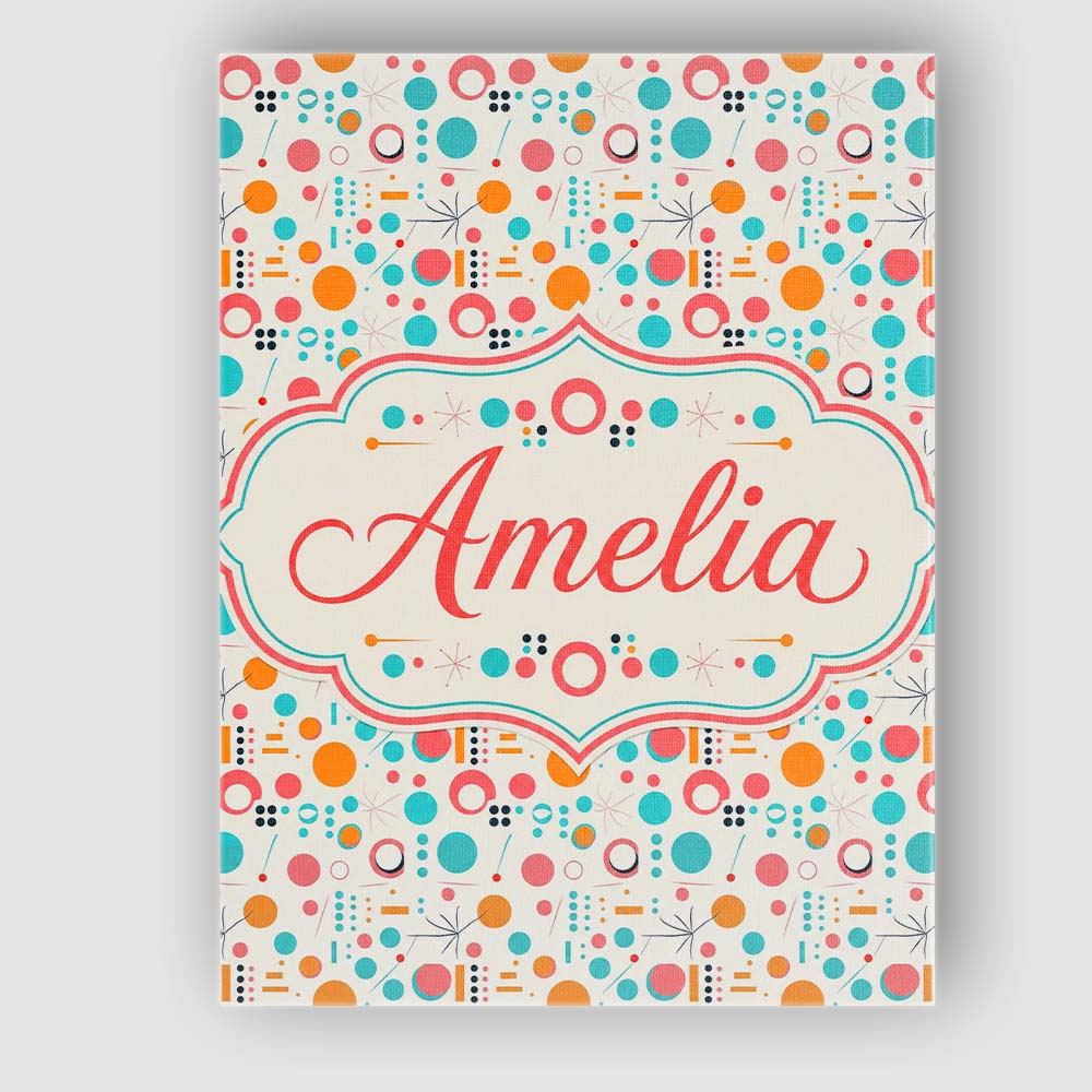 Personalised Name Mid Century Modern Custom Contemporary Display Creative Decorator Style Canvas Wall Art Print Decor Picture Ready to Hang