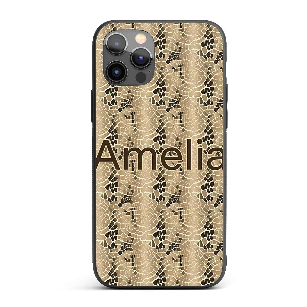 Natural Sand Crocodile Texture Printed Design Custom Name Protective Phone Case Mobile Cover Durable Everyday Smartphone Shock Resistant