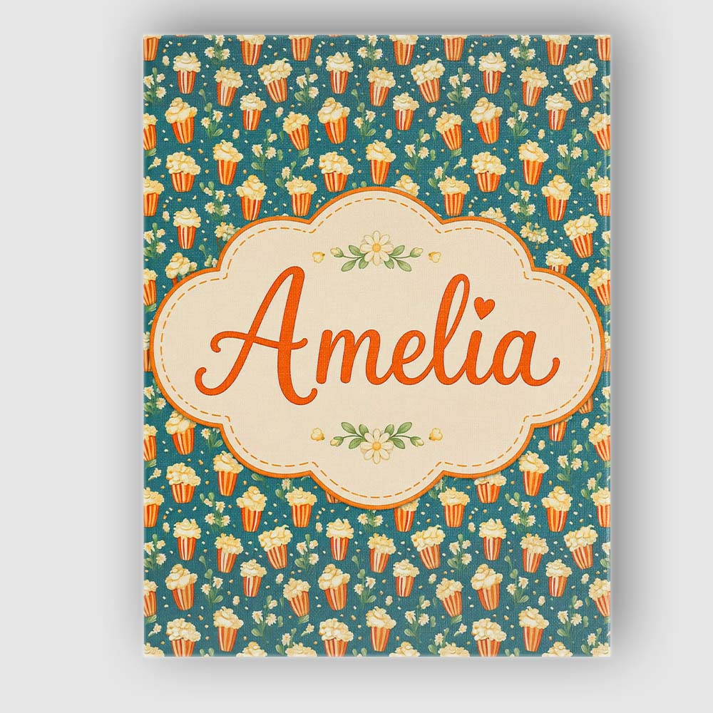 Personalised Name Popcorn Buckets and Custom Modern Room Accent Creative Decorator Style Canvas Wall Art Print Decor Picture Ready to Hang