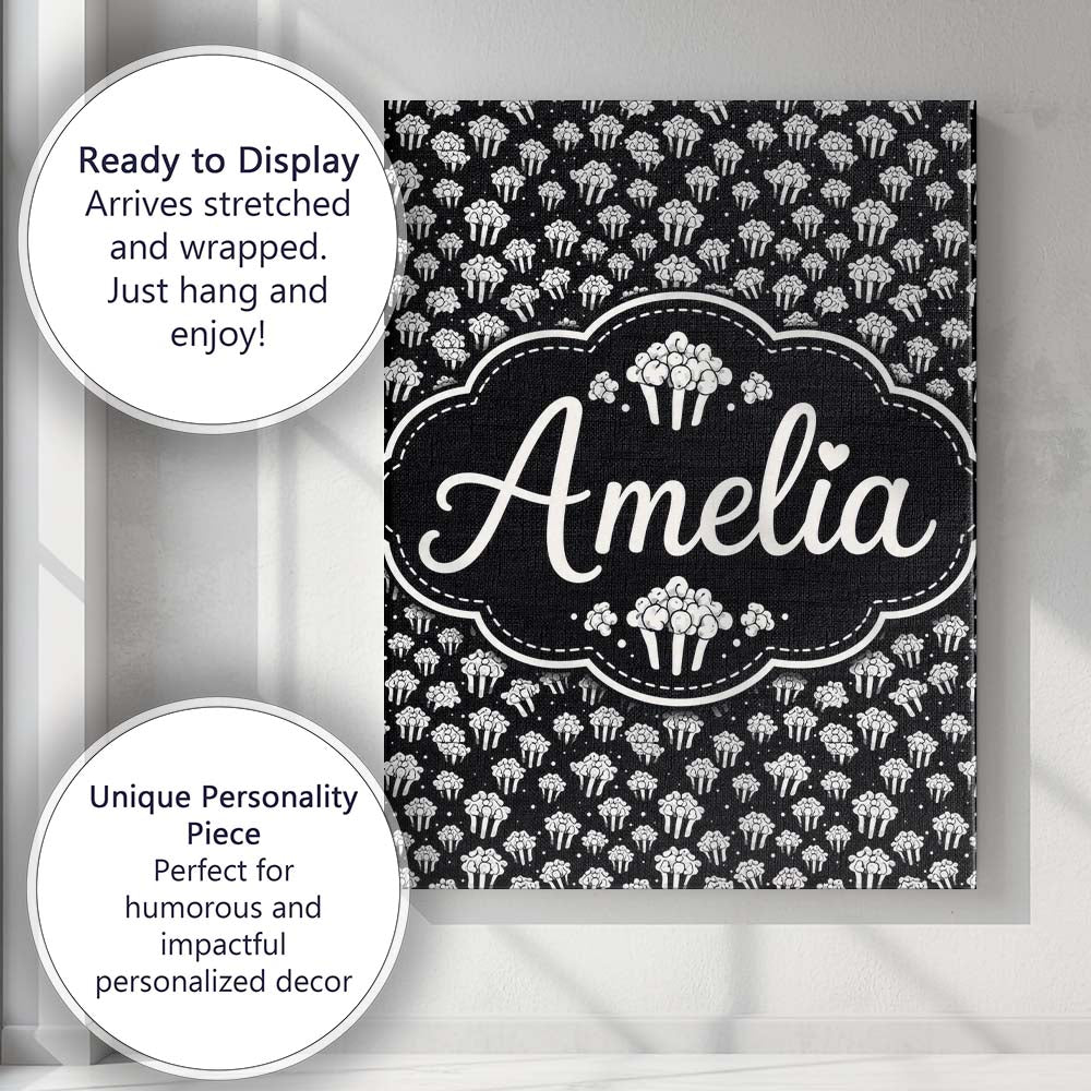 Personalised Name Minimal Monochrome Custom Premium Decorative Design Modern Room Accent Canvas Wall Art Print Decor Picture Ready to Hang